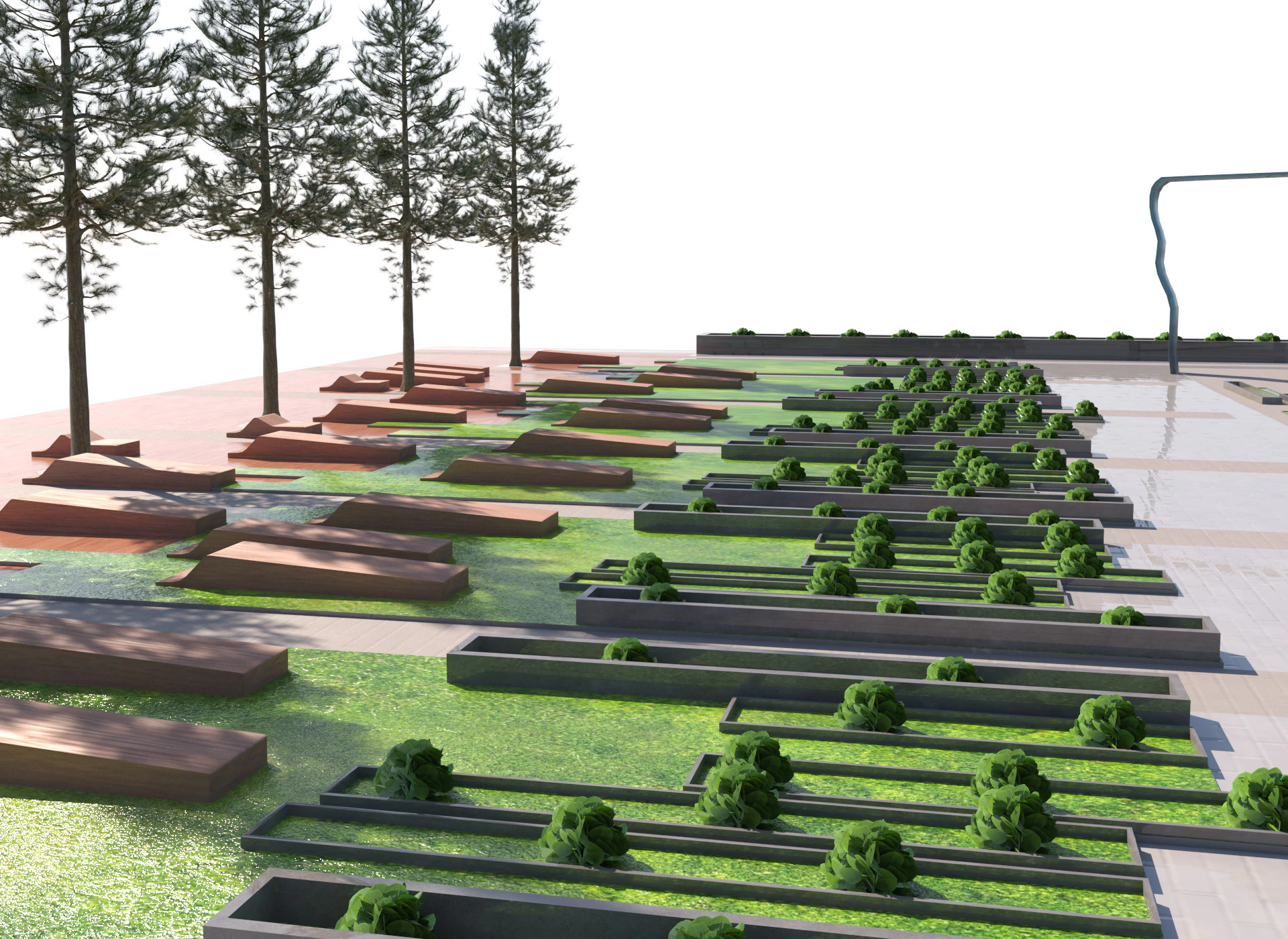 Low-Poly Park Landscape - Game Ready 3D Model .c4d .max .obj .3ds .fbx .stl .blend 