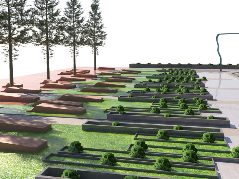 Low-Poly Park Landscape - Game Ready 3D Model