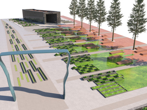 Low-Poly Park Landscape - Game Ready Model 3D