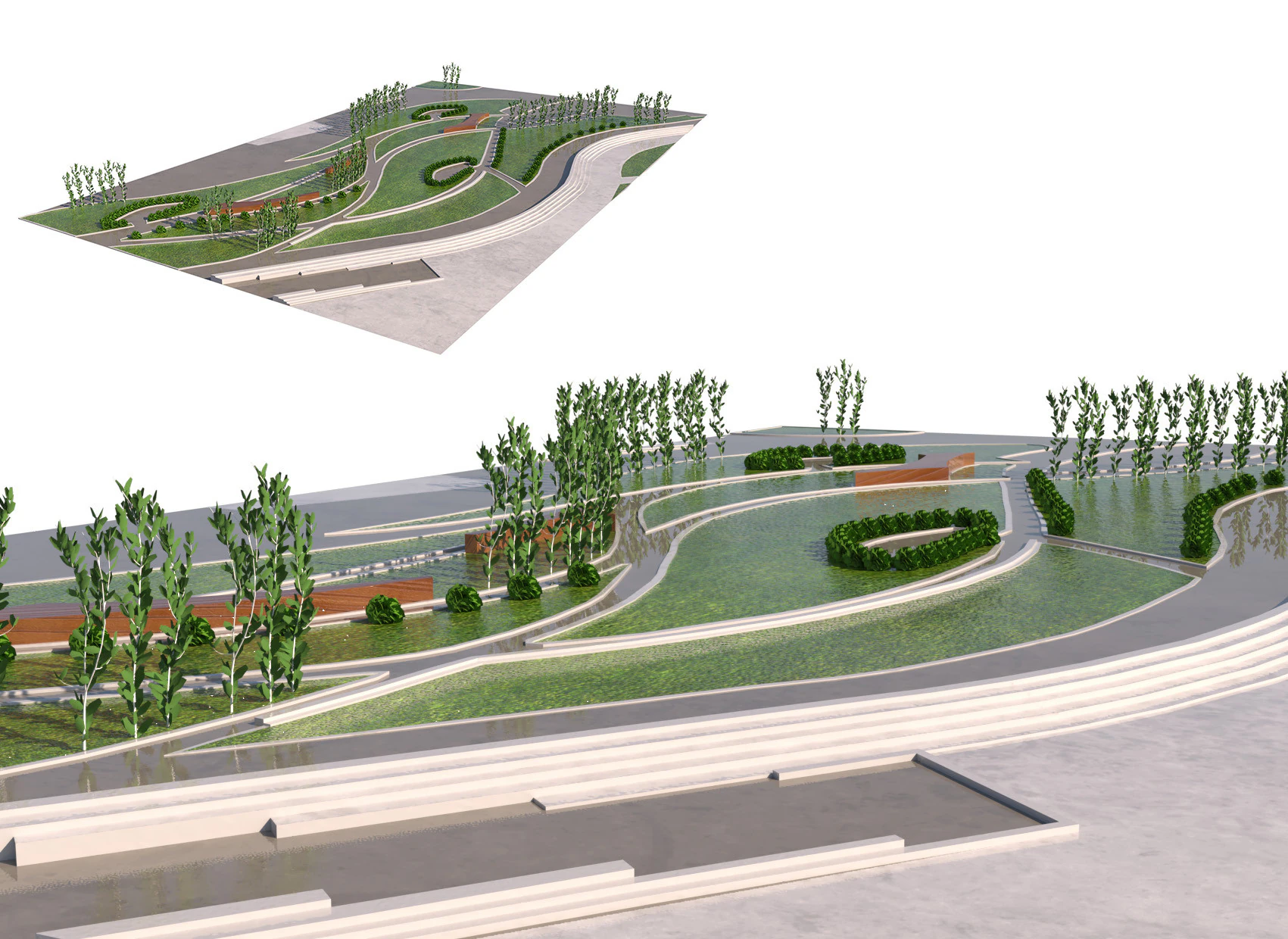 Parco di riferimento a basso numero di poligoni Modello 3D .c4d .max .obj .3ds .fbx .stl .blend