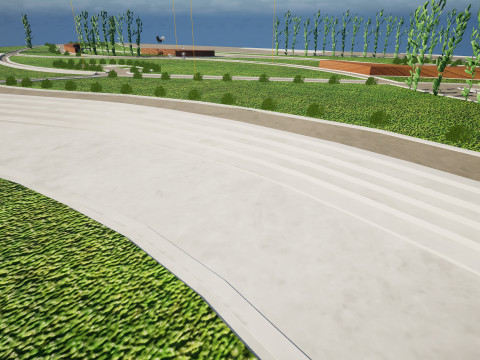 Low-Poly Landmark Park 3D Model