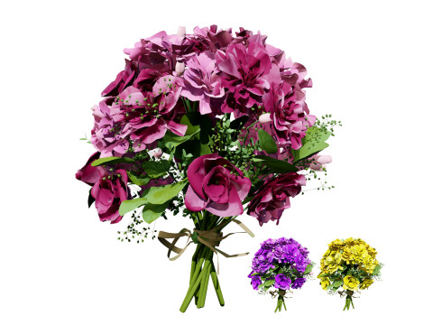 Vibrant Flower Bouquet with free 3D Модель