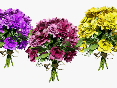 Vibrant Flower Bouquet with free 3D Model