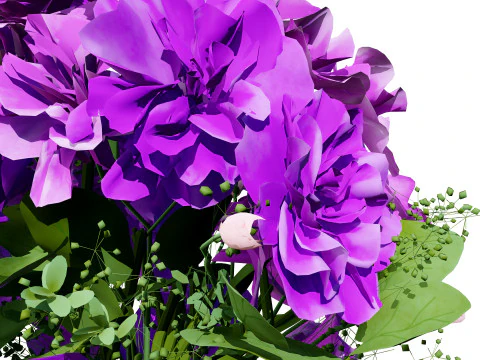 Vibrant Flower Bouquet with free 3D Model