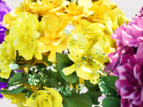 Vibrant Flower Bouquet with free 3D Model