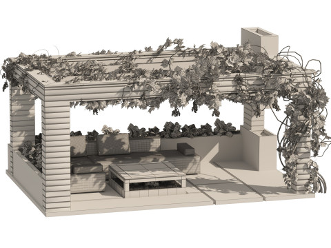 Realistic Pergola 3D Collection 3D 모델