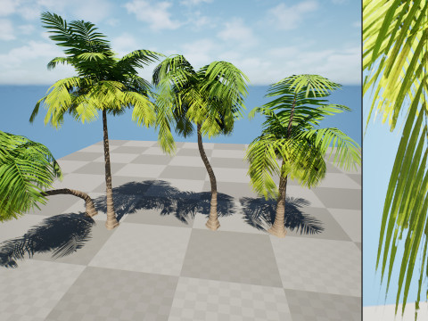 Low-Poly Beach Palms 3D-Modell