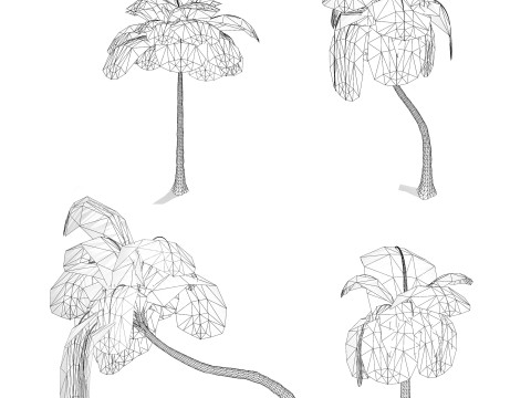 Low-Poly Beach Palms 3D-Modell