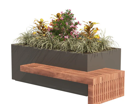 Outdoor Furniture and Planter Combinations 3D Pack 3D Model in