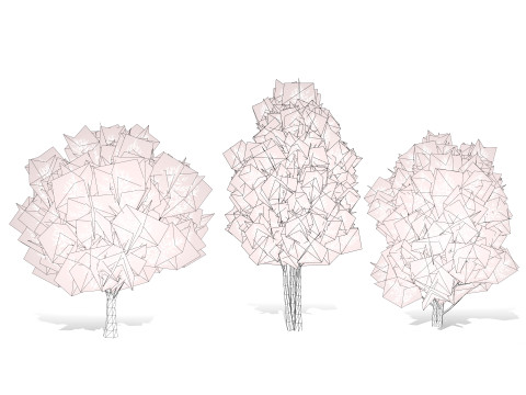 Low Poly Salix Alba Trees Modelo 3D
