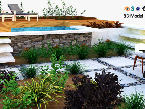 33 Realistic Landscape Gardens Collection part01 3D Model