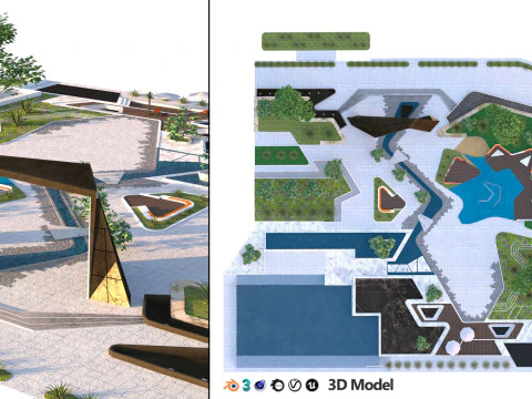 33 Realistic Landscape Gardens Collection part01 3D Model