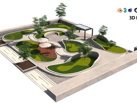 33 Realistic Landscape Gardens Collection part01 3D Model