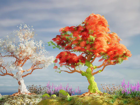 33 Realistic Landscape Gardens Collection part01 3D Model