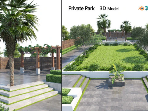 33 Realistic Landscape Gardens Collection part01 3D Model
