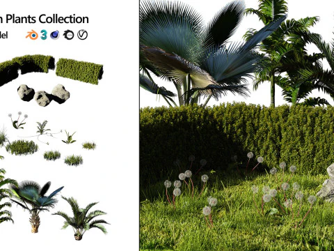 33 Realistic Landscape Gardens Collection part01 3D Model