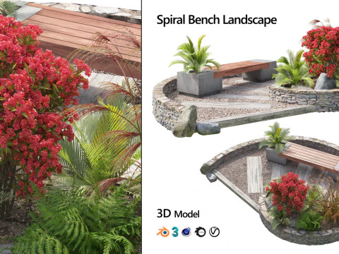 33 Realistic Landscape Gardens Collection part01 3D Model