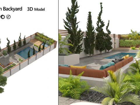 33 Realistic Landscape Gardens Collection part01 3D Model