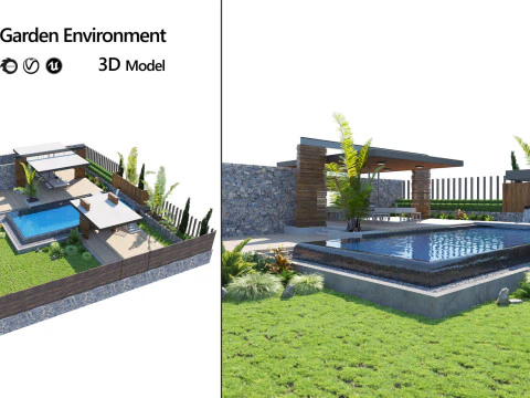 33 Realistic Landscape Gardens Collection part01 3D Model