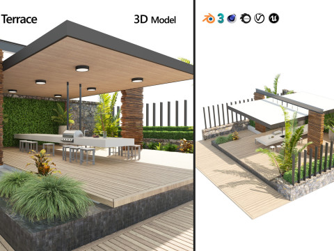 33 Realistic Landscape Gardens Collection part01 3D Model