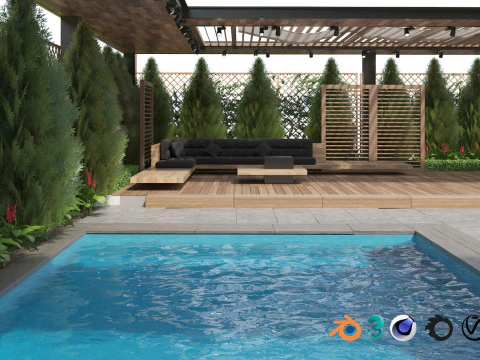 33 Realistic Landscape Gardens Collection part01 3D Model