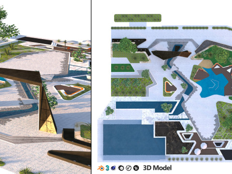 33 Realistic Landscape Gardens Collection part02 Model 3D
