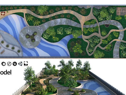 33 Realistic Landscape Gardens Collection part02 Model 3D