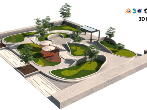33 Realistic Landscape Gardens Collection part02 Model 3D