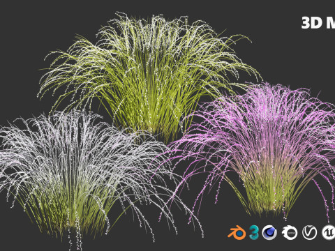 Low-Poly Grass and Foliage Assets 3d Pack Modello 3D