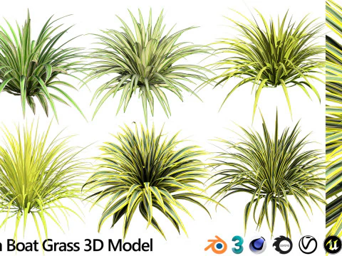 Low-Poly Grass and Foliage Assets 3d Pack 3D Model