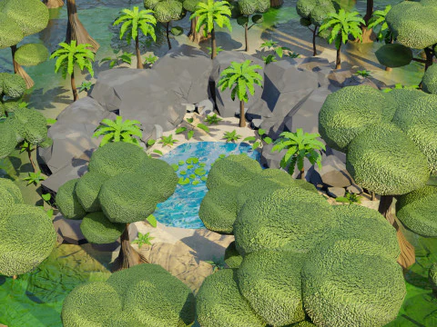 Oasis Lake 3D Model