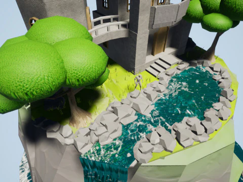 Isola del Castello Celeste Modello 3D