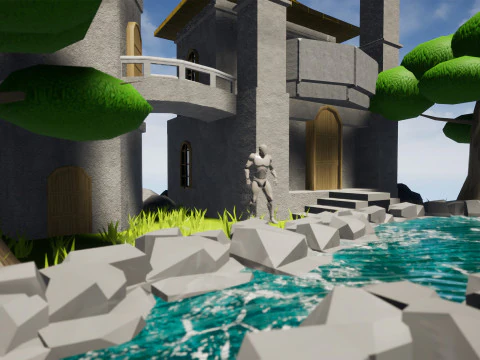 Isola del Castello Celeste Modello 3D