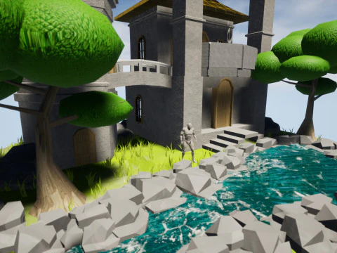 Isola del Castello Celeste Modello 3D