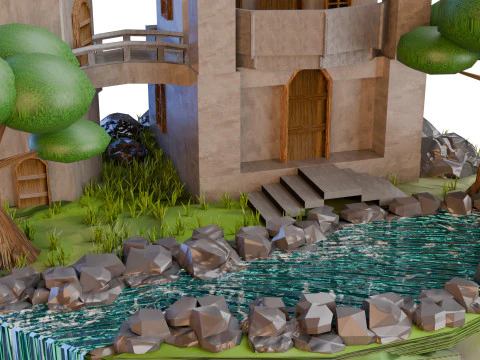 Isola del Castello Celeste Modello 3D