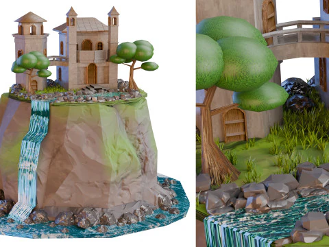 Isola del Castello Celeste Modello 3D