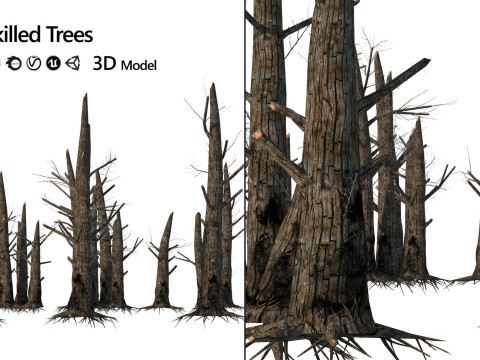 100 Highly Detailed Game ready Trees 3d collection Modello 3D