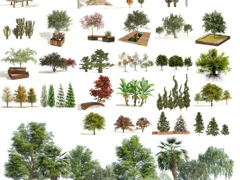Medium Poly Trees for Realistic Environments 3D Model