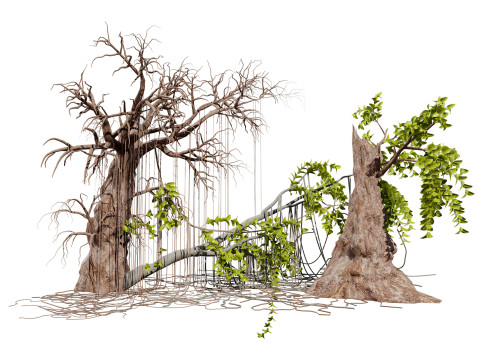 Jungle Tarzan Tree 3D Model