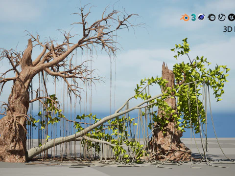 Albero di Tarzan nella giungla Modello 3D