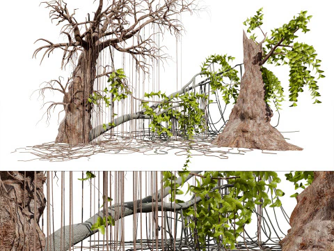 Albero di Tarzan nella giungla Modello 3D