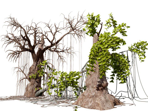 Albero di Tarzan nella giungla Modello 3D