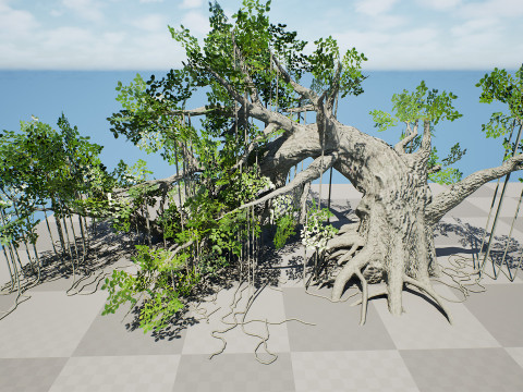 Rigged Jungle Tree Modelo 3D