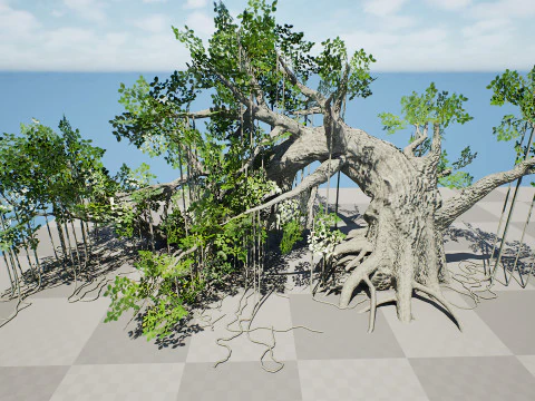 Opgetuigde jungleboom 3D Model