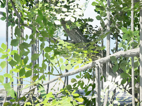 Opgetuigde jungleboom 3D Model