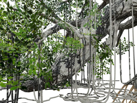 Opgetuigde jungleboom 3D Model