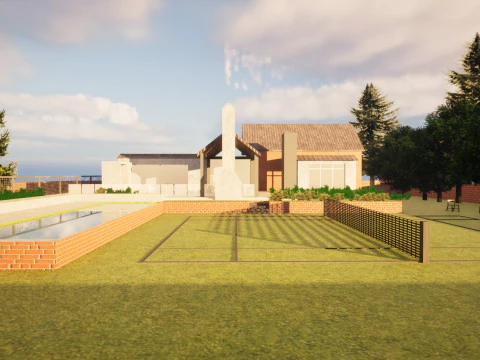 Minimalist House and Lush Garden 3D Model