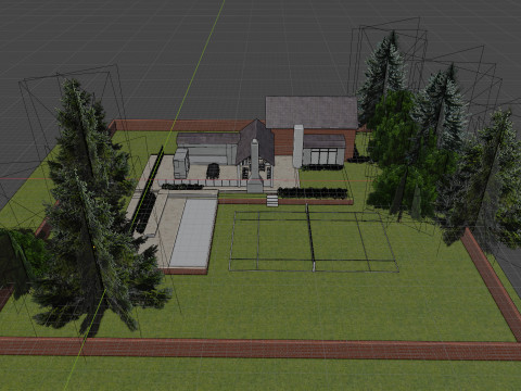 Minimalist House and Lush Garden Model 3D