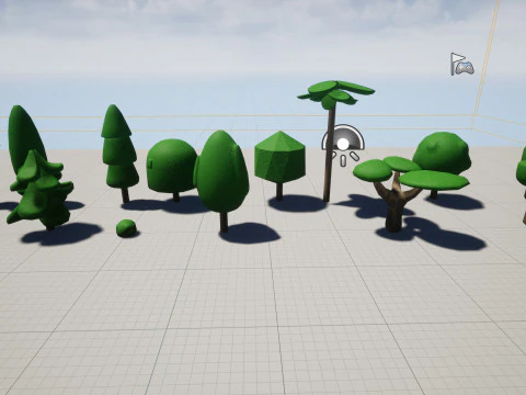Stylized Game Tree Assets 3D Model