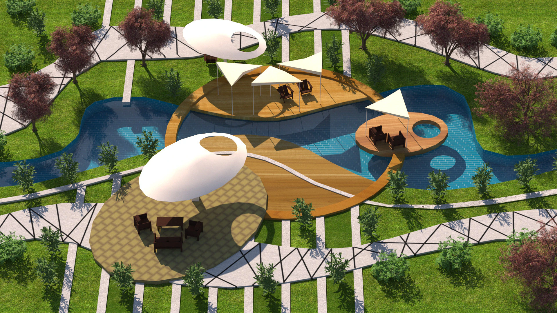 Cena 3d da serenidade de Parkside Modelo 3D .c4d .max .obj .3ds .fbx .stl .blend